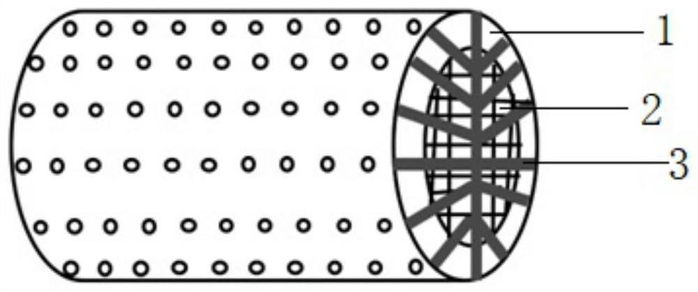 Layered bionic pore channel-porous composite scaffold