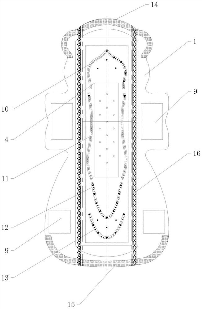 Straight-strip-packaged sanitary napkin for night