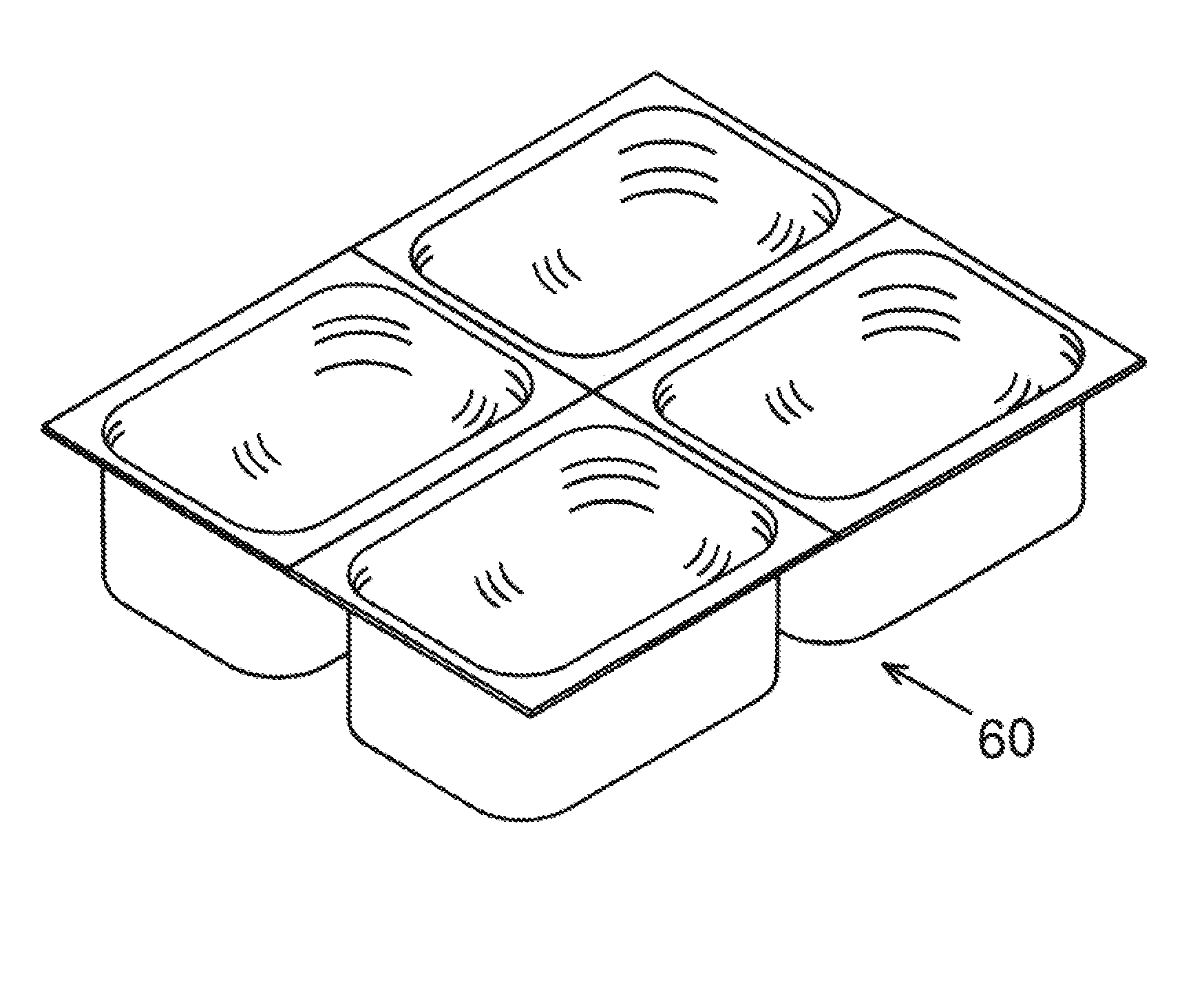 Package formed from pattern laminated double wall hot formable plastic webs with enhanced puncture resistance