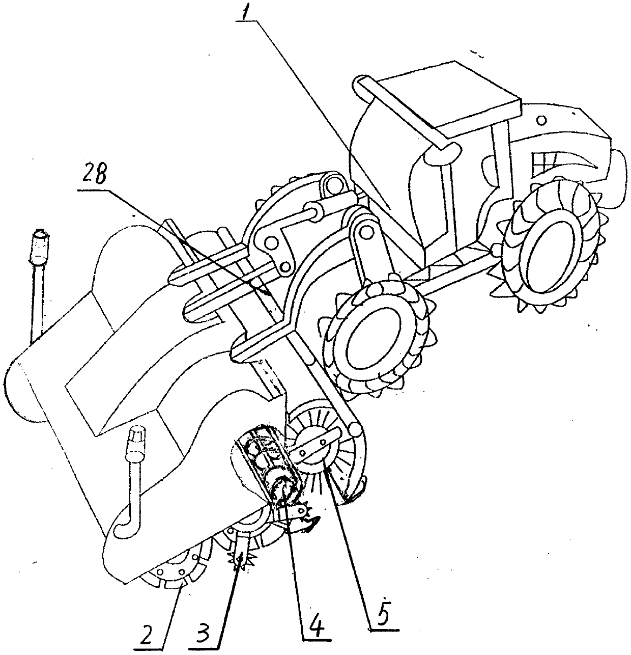 Screw hob roller and screw rolling brush combined road ice clearing machine