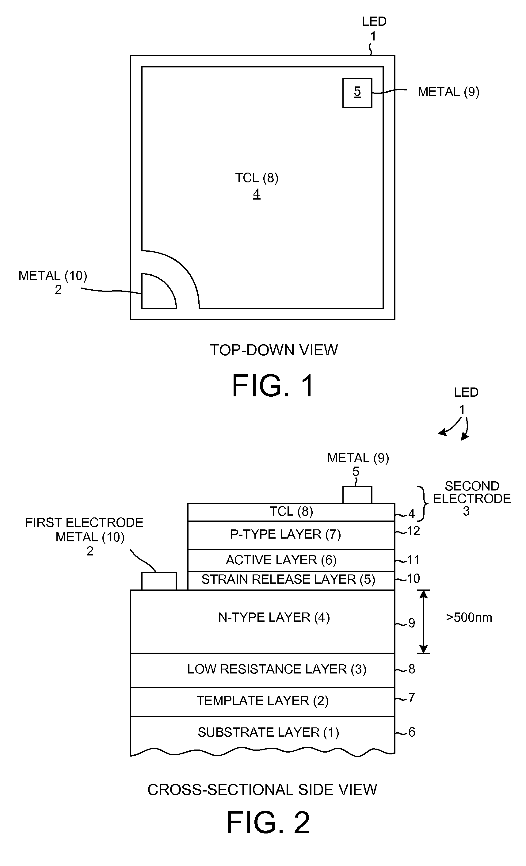 Laterally contacted blue LED with superlattice current spreading layer