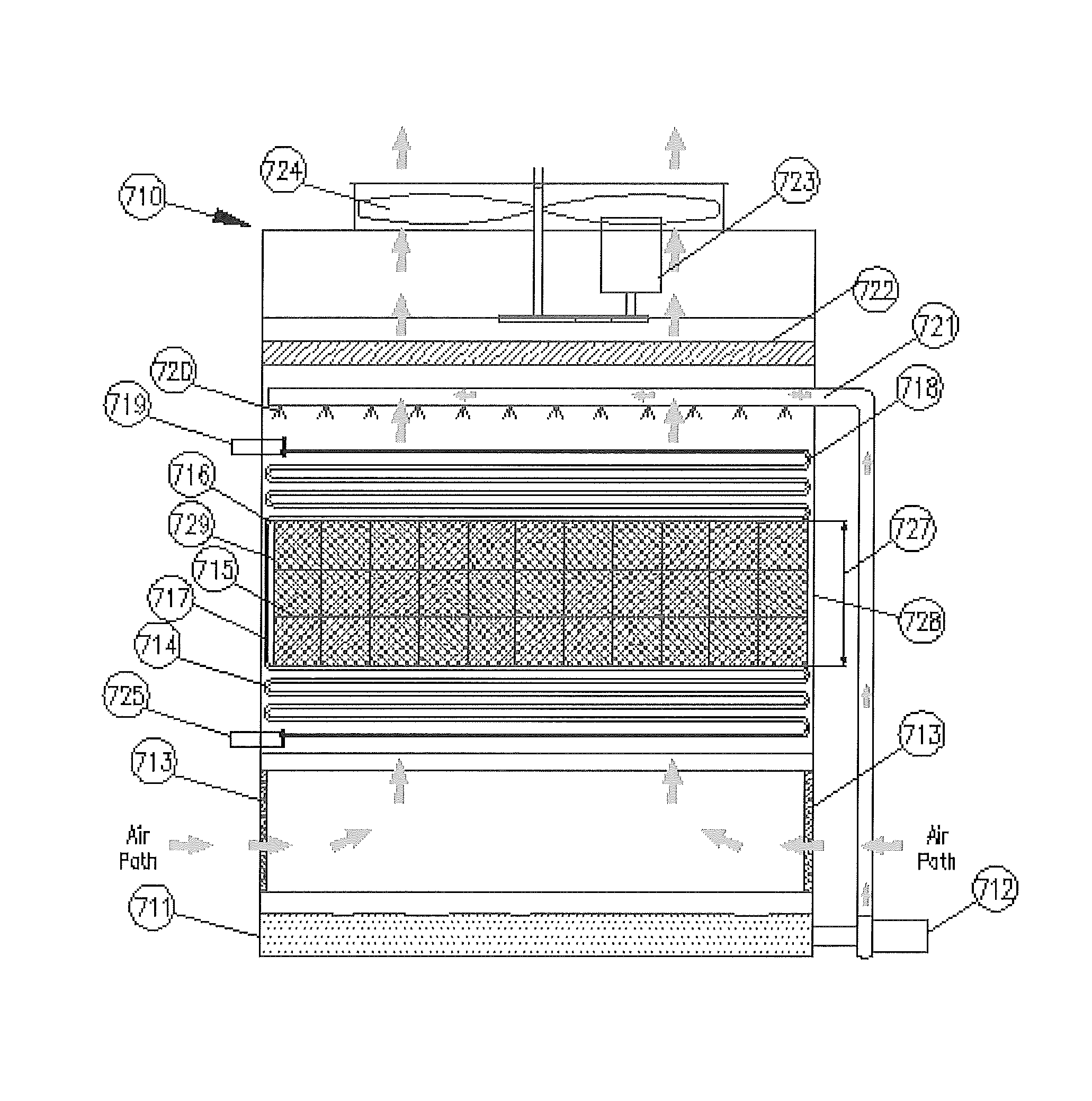 Cooling tower with indirect heat exchanger