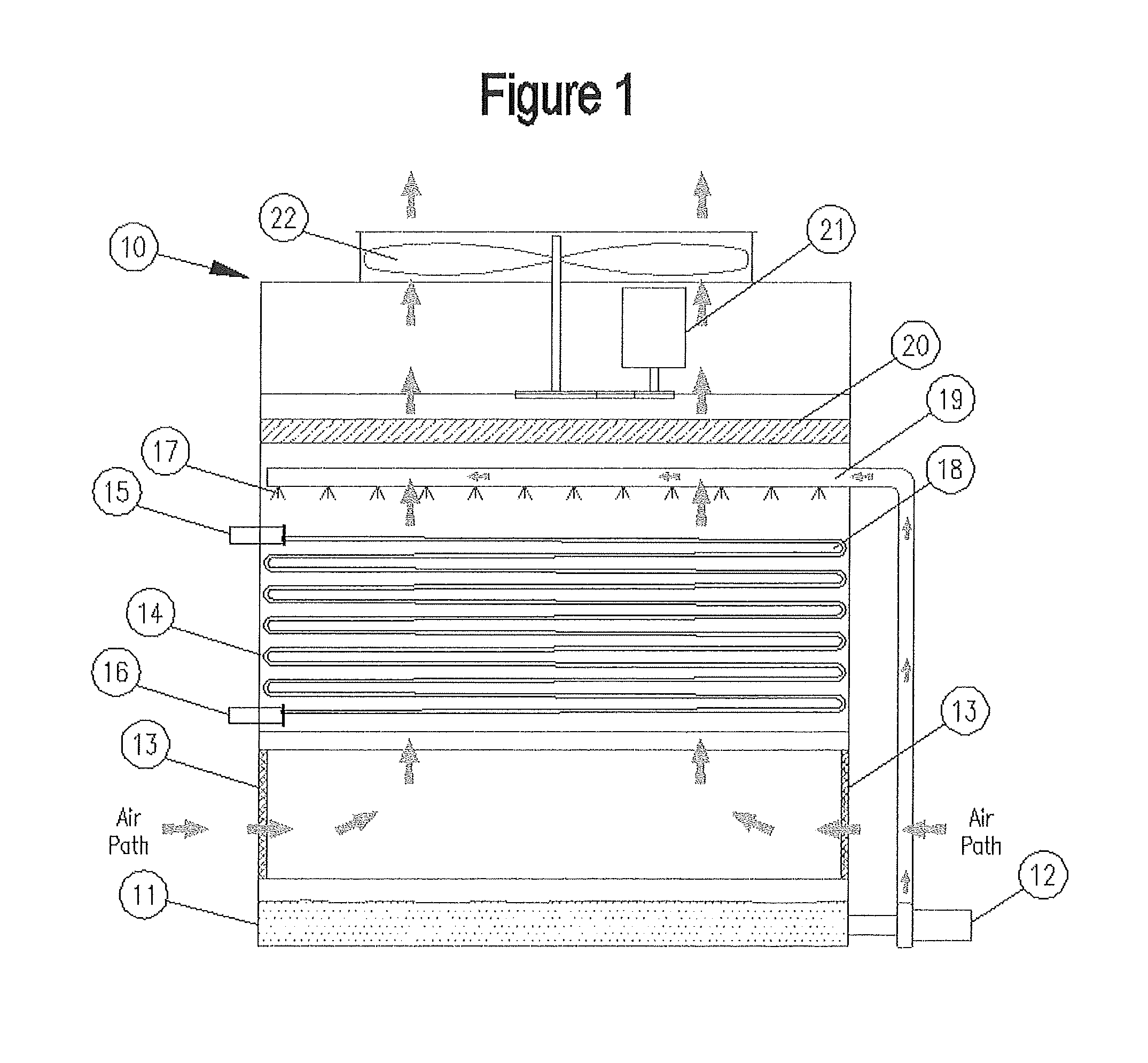 Cooling tower with indirect heat exchanger