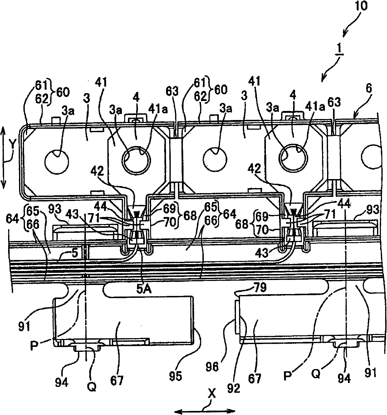 Wire arrangement body, busbar module and power-supply unit