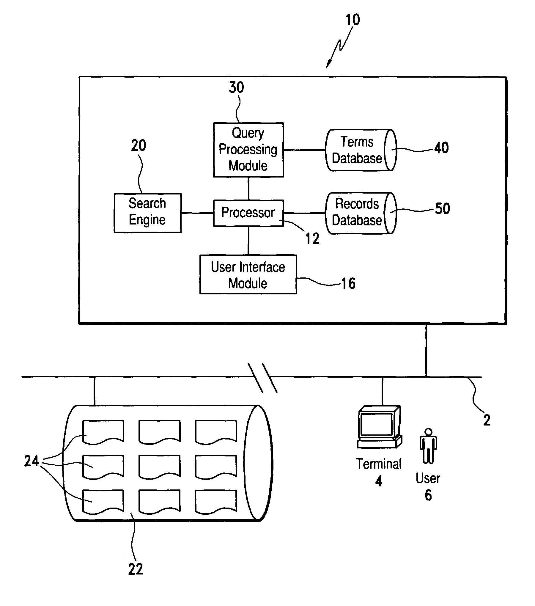 Search system with query refinement and search method