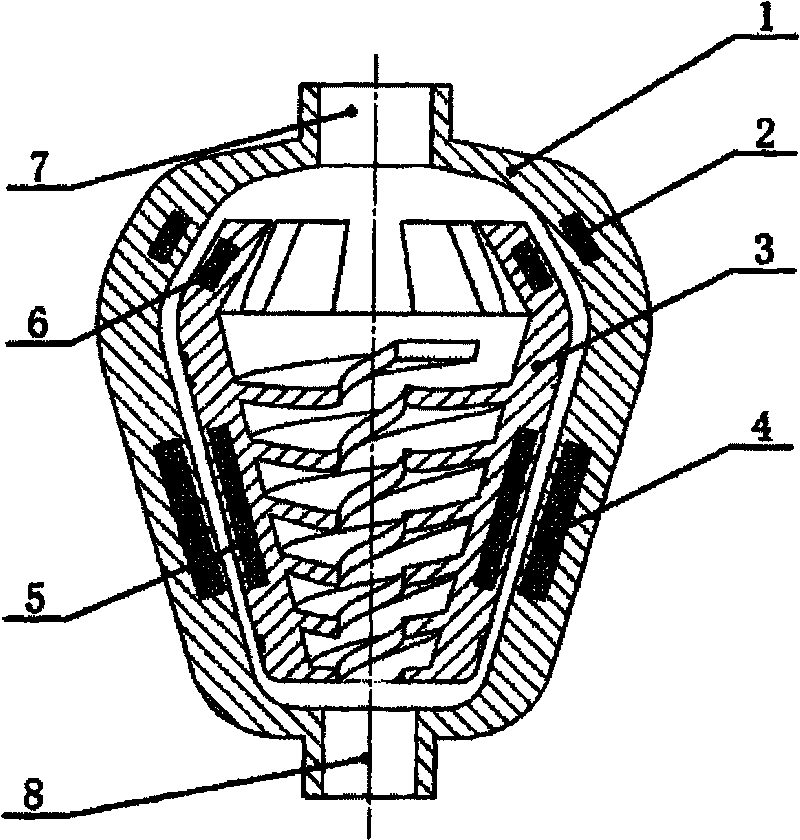 Mixed type passive suspended centrifugal blood pump