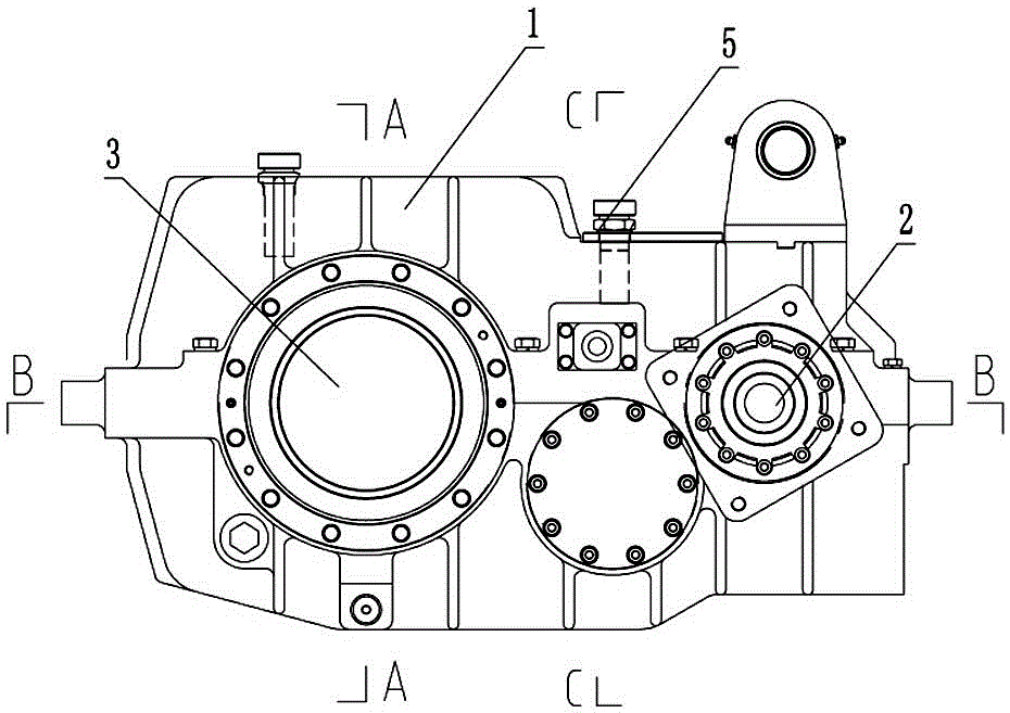 Transmission device of subway engineering vehicle drive gear box