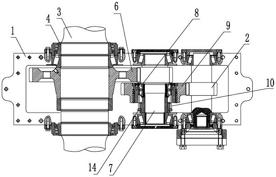 Transmission device of subway engineering vehicle drive gear box