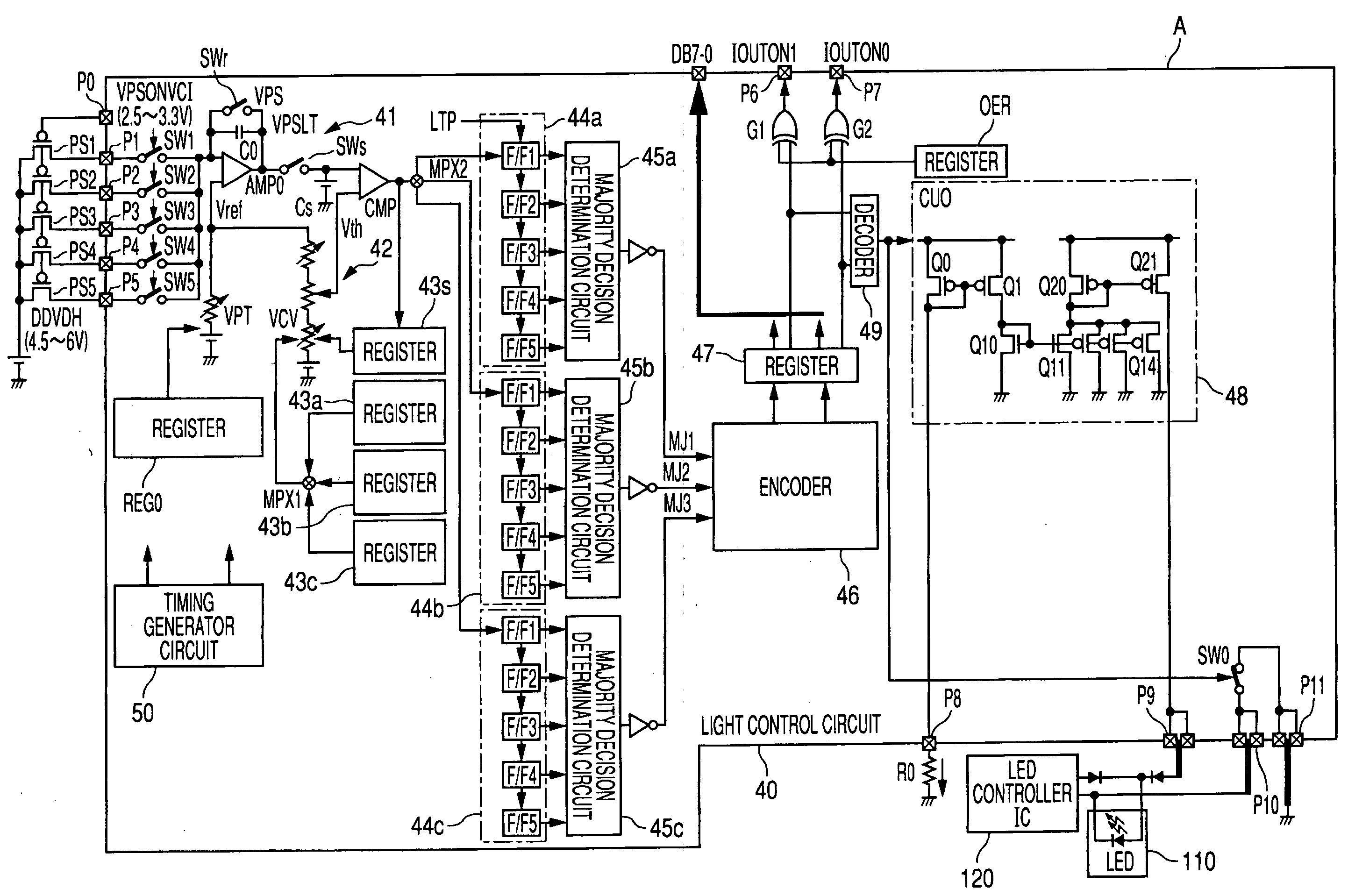 Light control circuit and a liquid-crystal-display control drive device