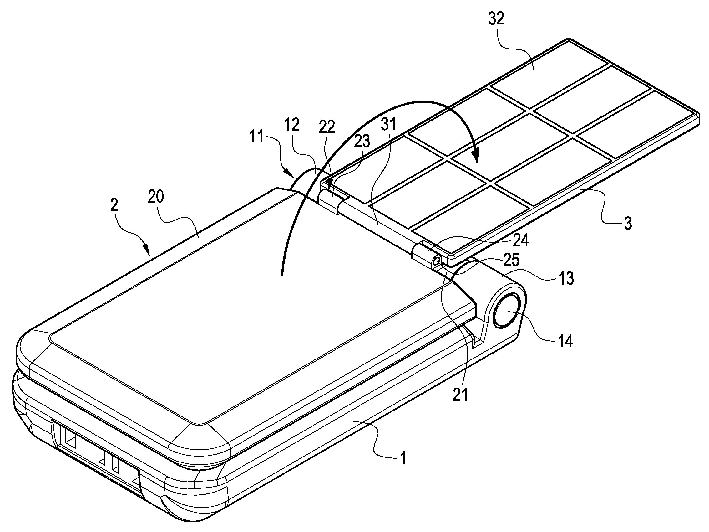 Communication device charged with solar energy