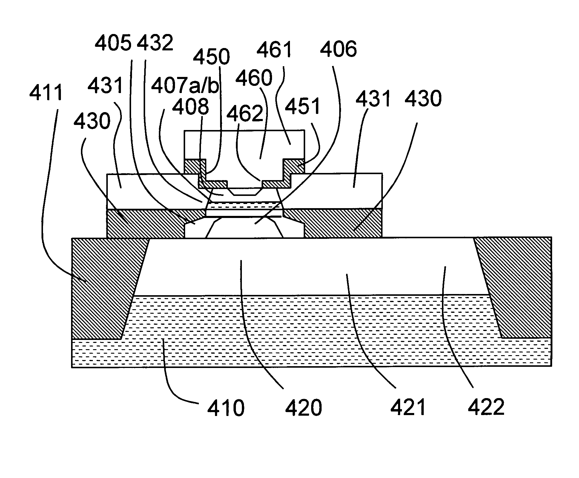 Bipolar transistor having self-adjusted emitter contact