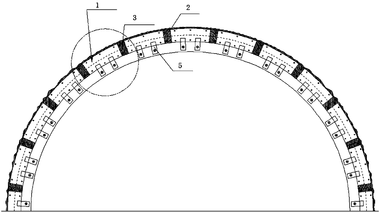 Joint structure of second-lining end mold having sealing devices