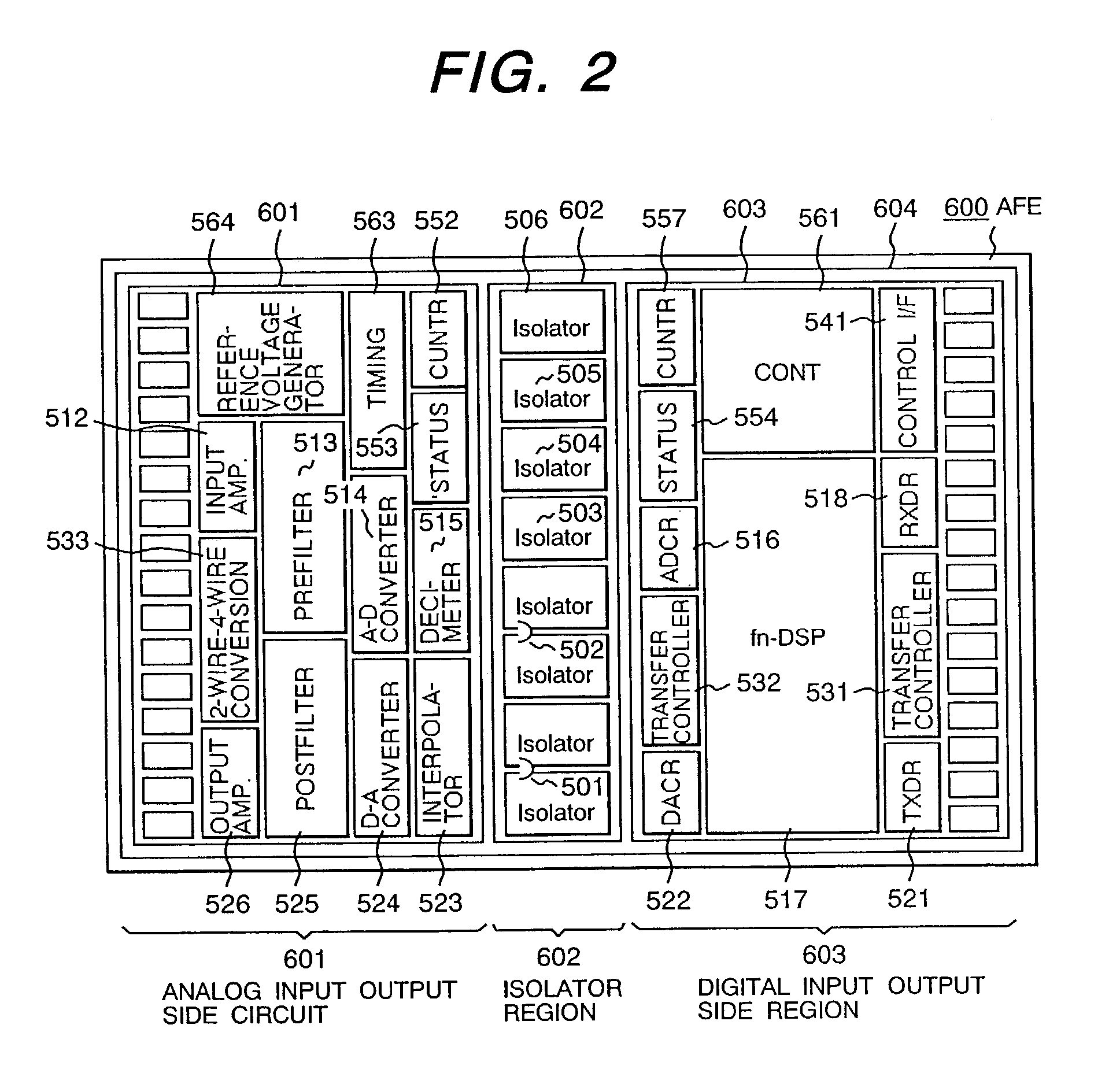 Isolator and a modem device using the isolator