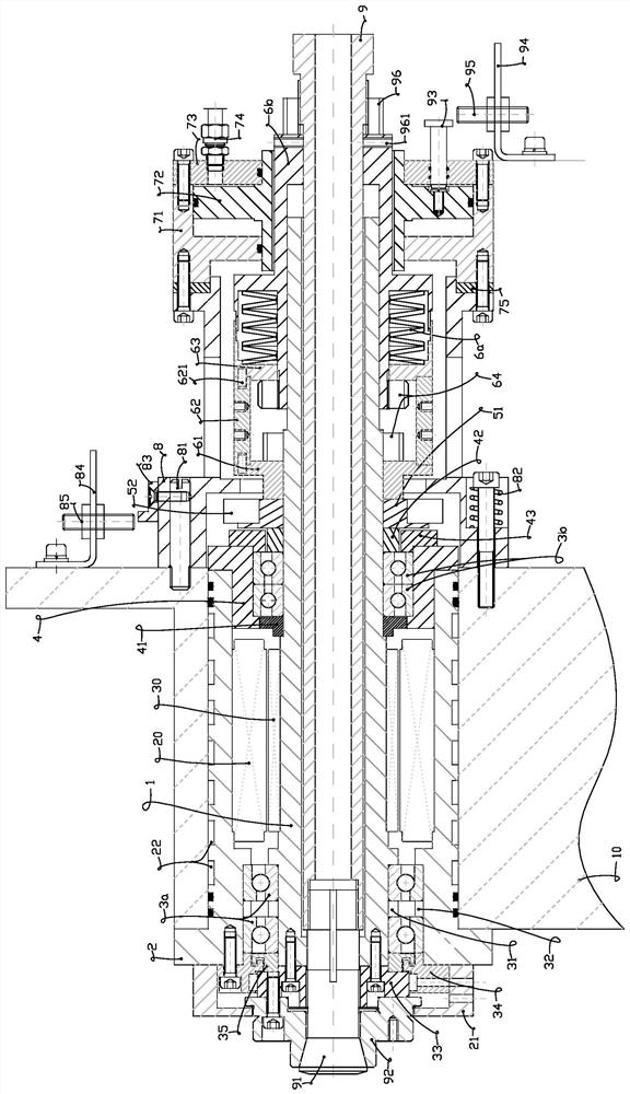 High-speed high-precision motorized spindle for lathe, material clamping method and material loosening mechanism