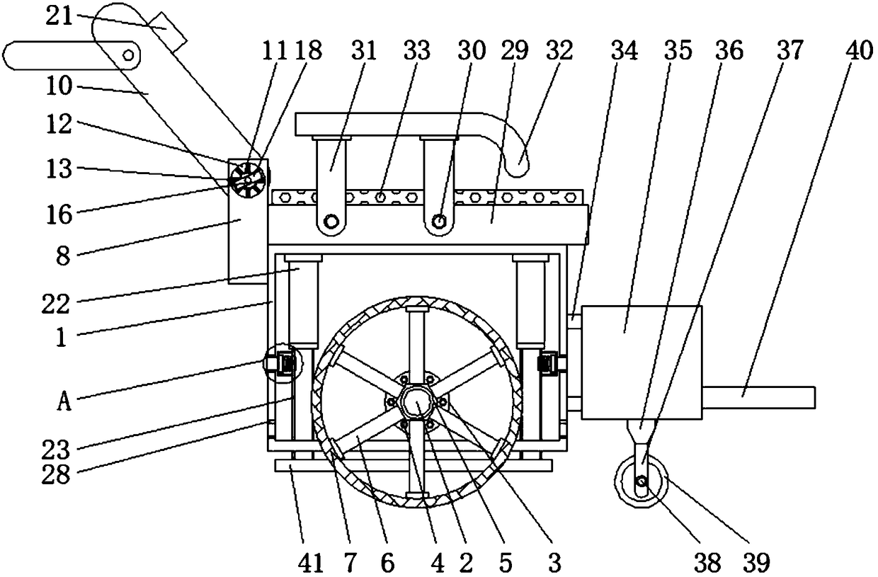 Hand push type wheelchair capable of walking upstairs and downstairs conveniently