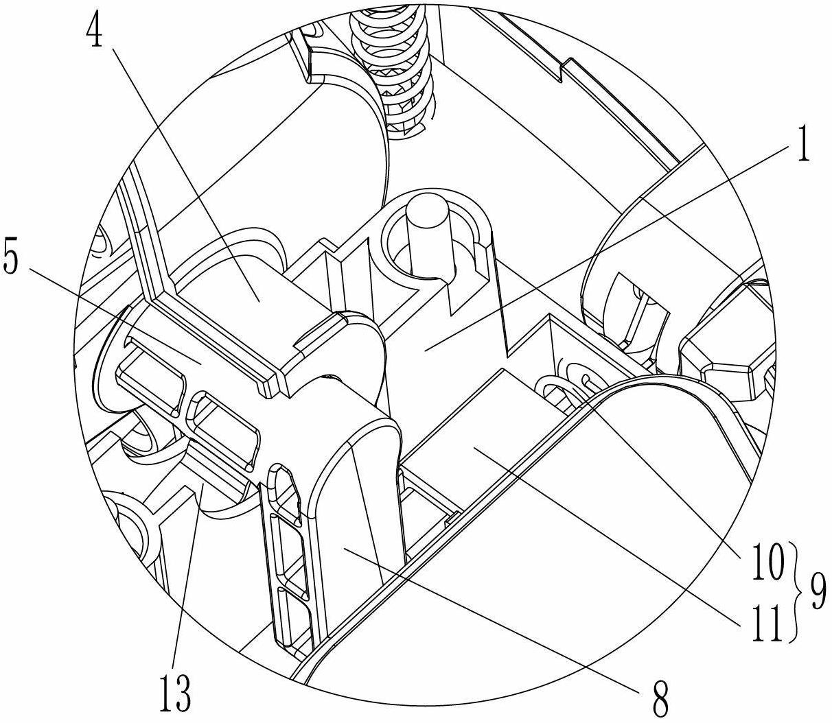 Locking mechanism between ground brush body and handle component and cleaning equipment