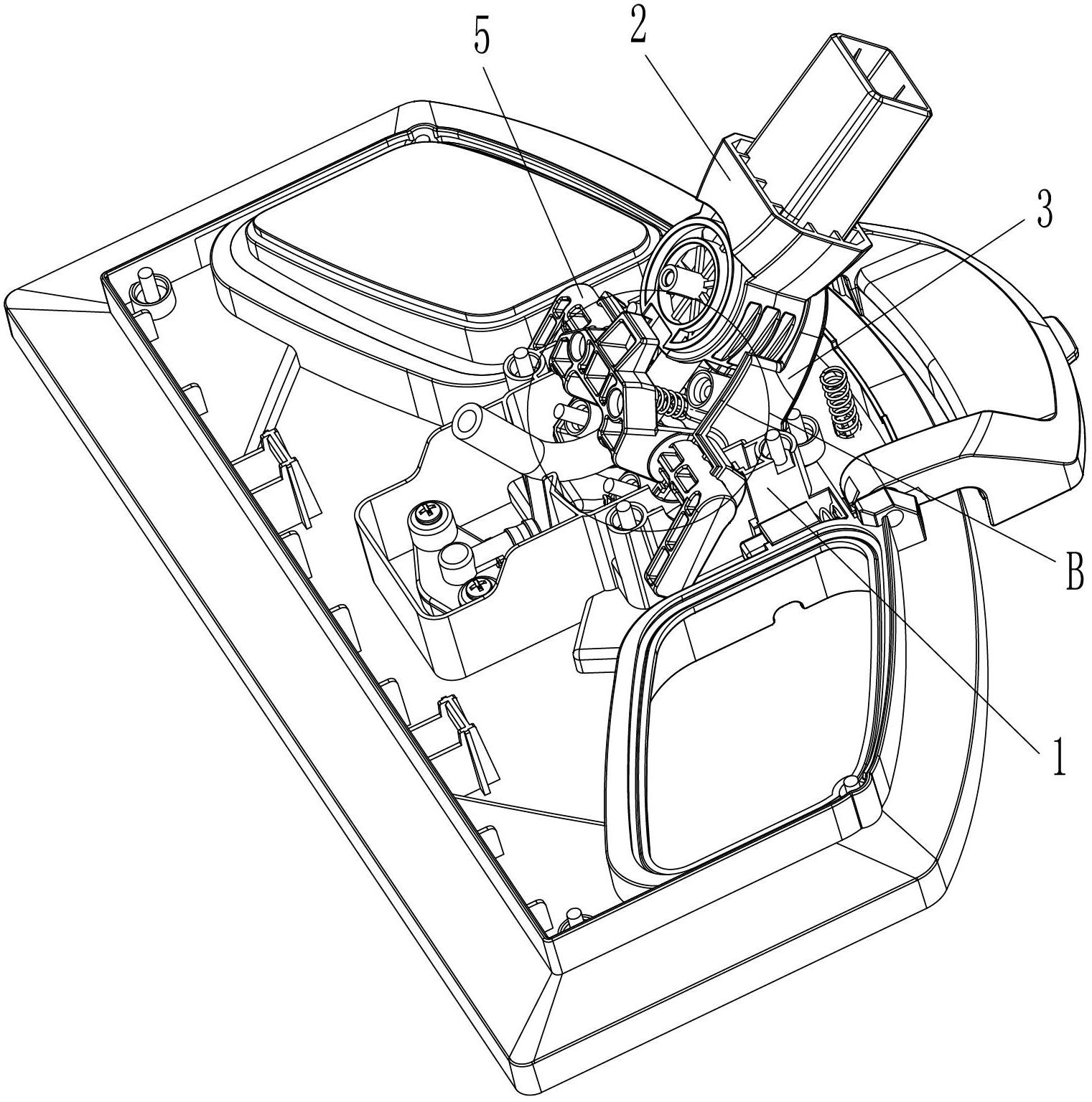 Locking mechanism between ground brush body and handle component and cleaning equipment