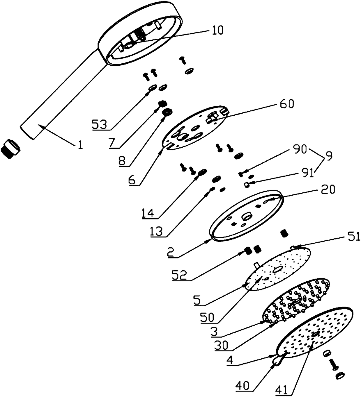 A shower head with adjustable water outlet pressure