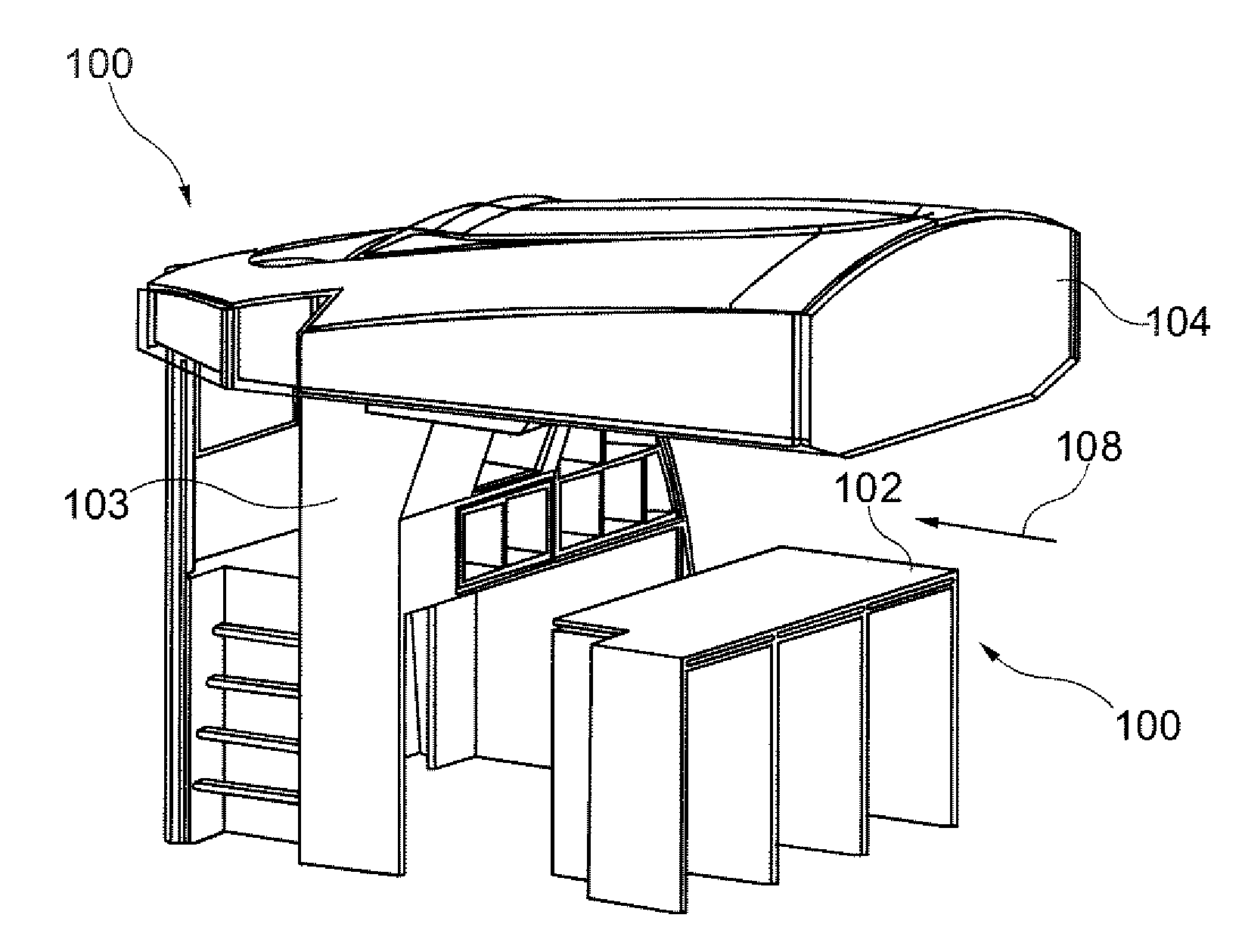 Integrated acoustic decoupling in a habitation module