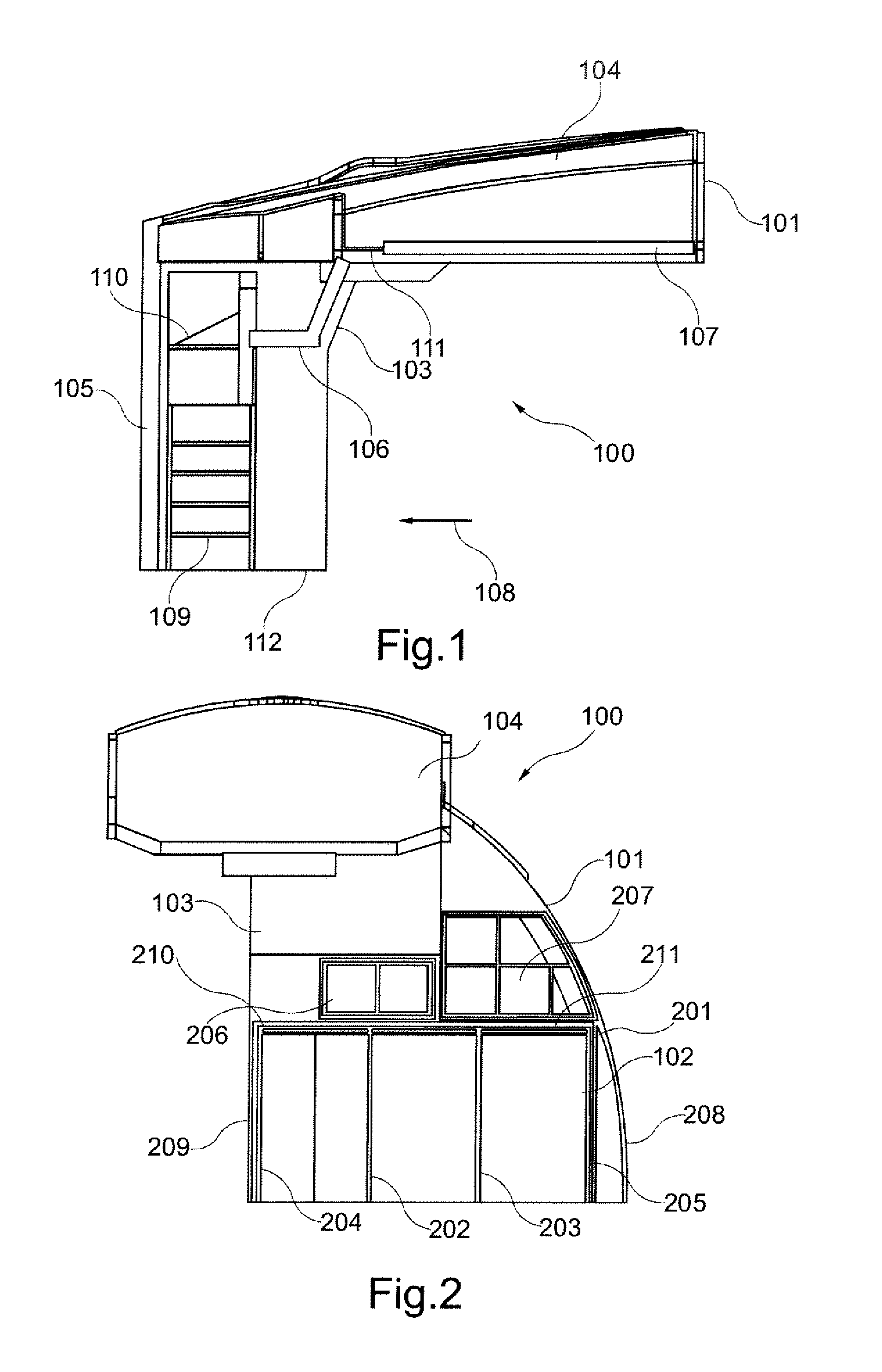 Integrated acoustic decoupling in a habitation module