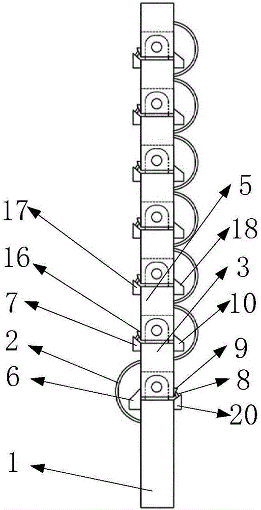 Bendable road post with function of elastic energy dissipation