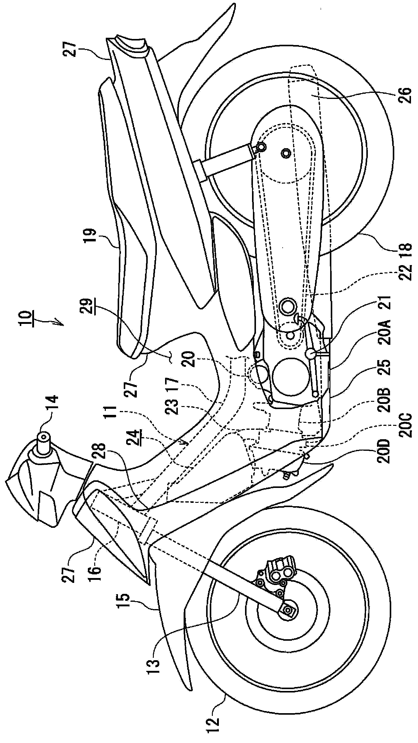 Chassis type air purifier system for motorcycle