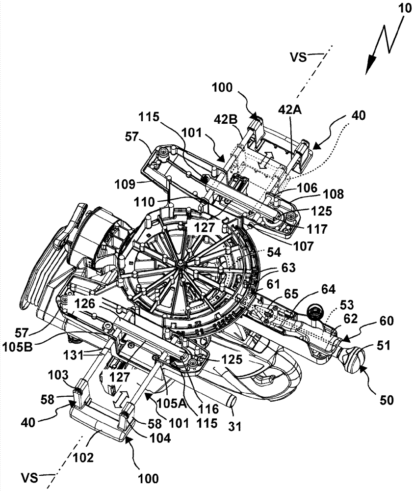 Machine tool with a support piece