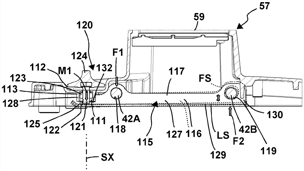 Machine tool with a support piece