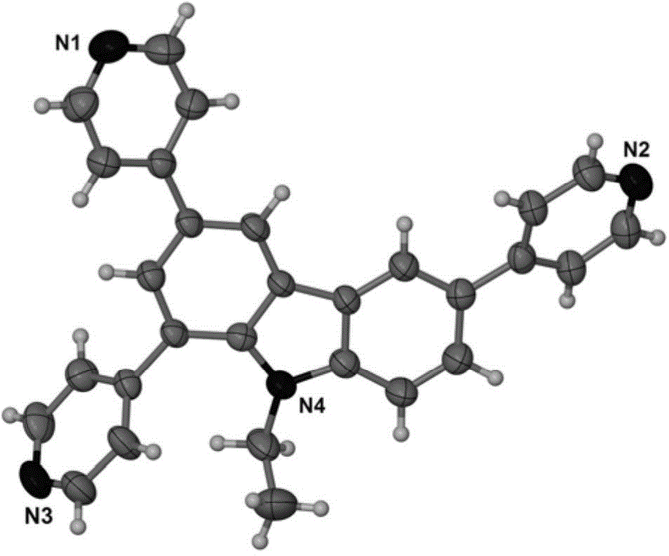 A kind of tripyridine carbazole purple fluorescent material