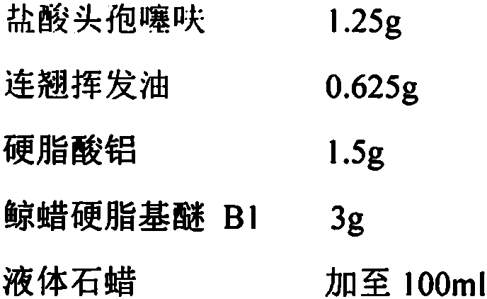 Compound ceftiofur hydrochloride breast injectant