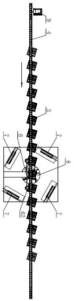 Swab flocking device and swab fluff blowing and flocking process