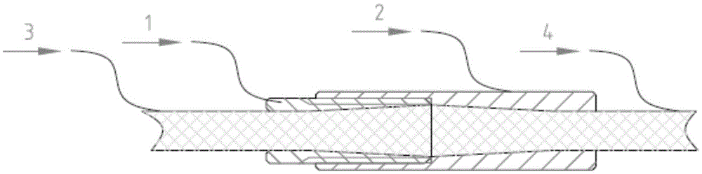 Towed line array head-rope mini-type connecting structure