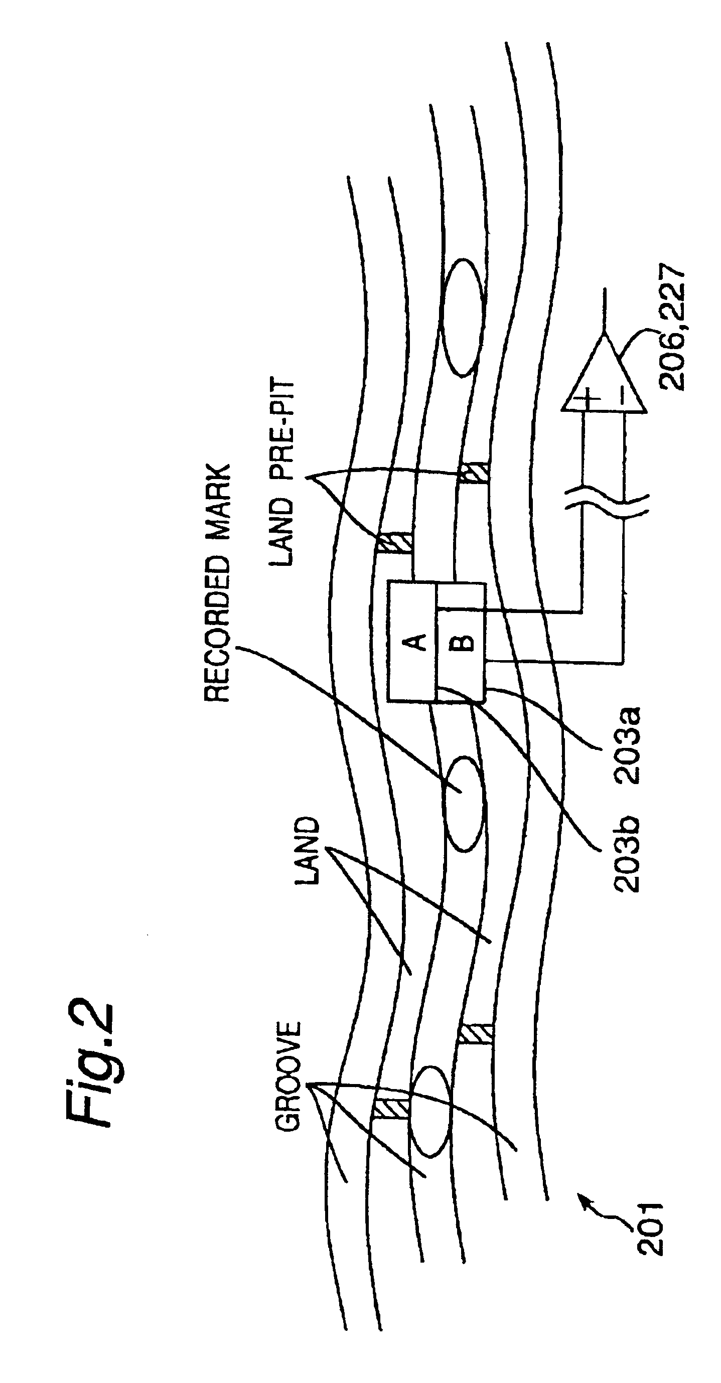 Optical disc apparatus and method for reading information from an optical disk having tracks and spaces between the tracks on which address information is recorded