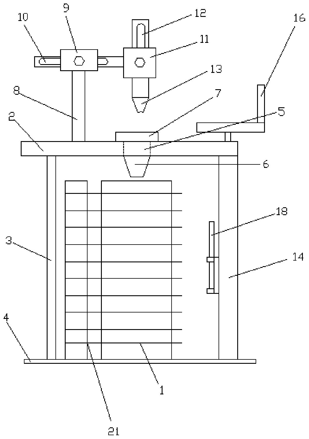 Liquid viscosity coefficient measuring device and working method