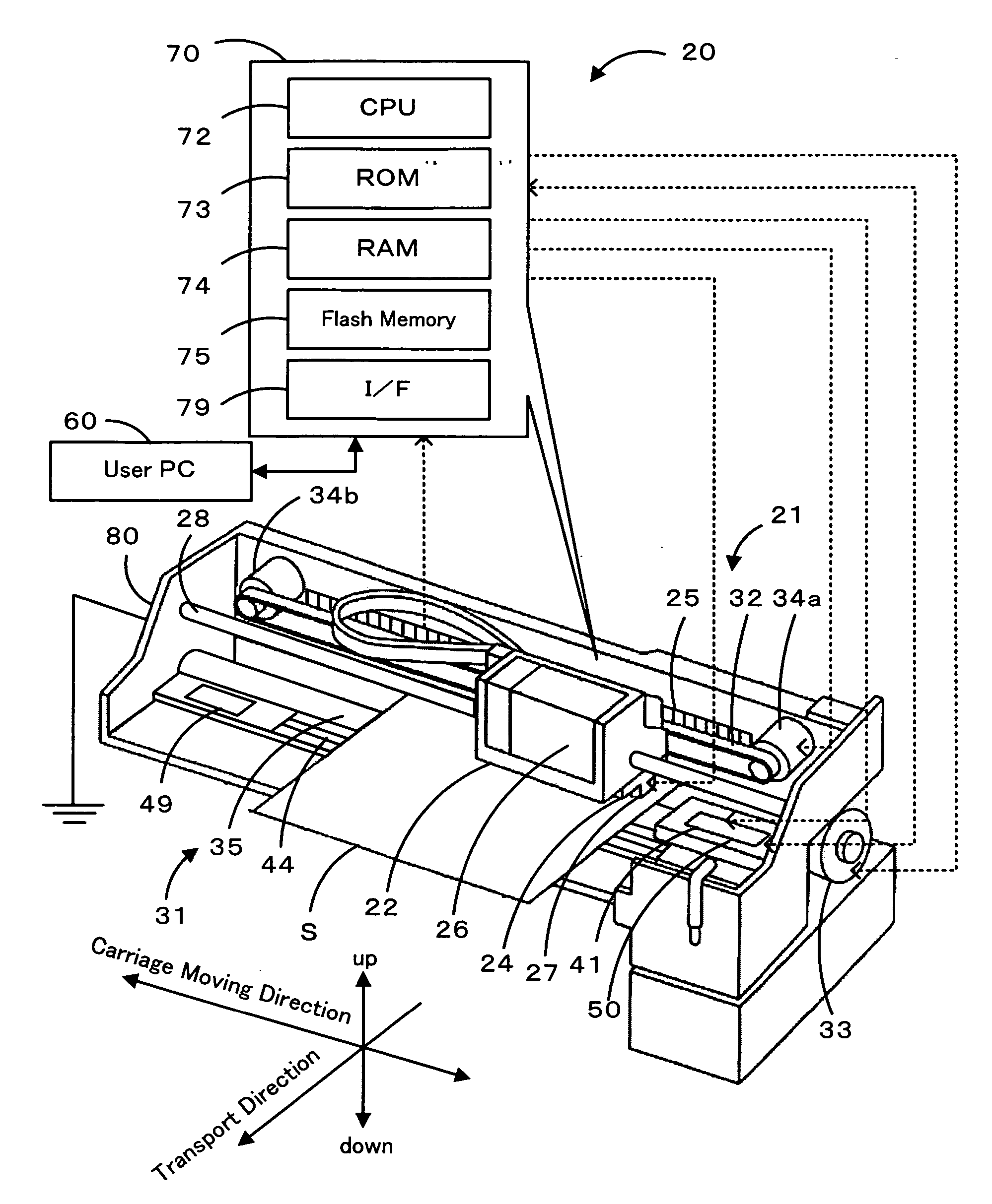 Electrode container box, printing device and nozzle inspection method