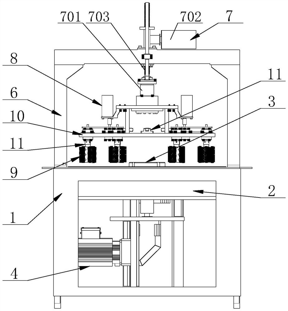 Brush auxiliary force rheological polishing device for thin-wall annular part and polishing method