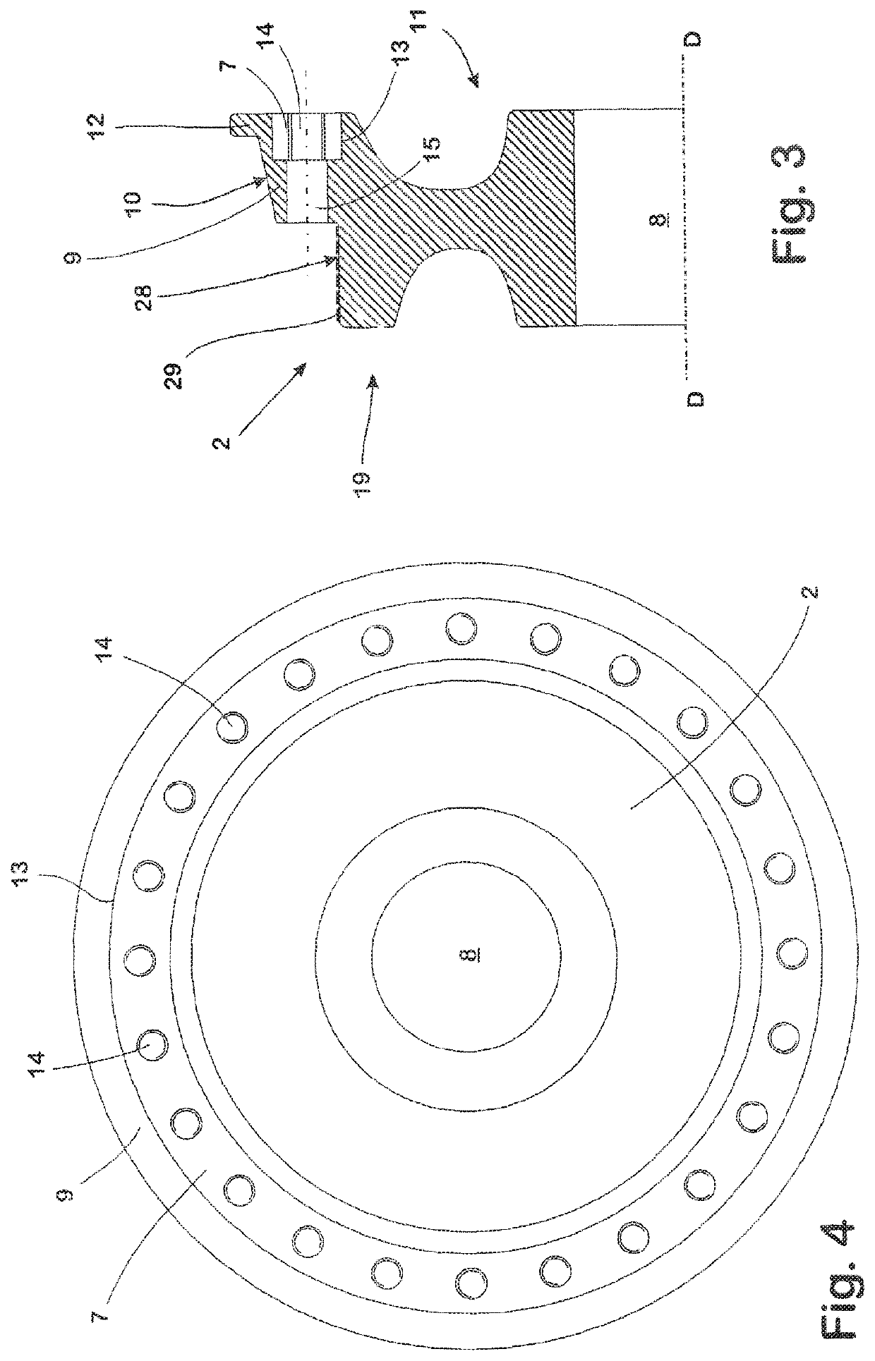 Multi-part, sprung rail wheel