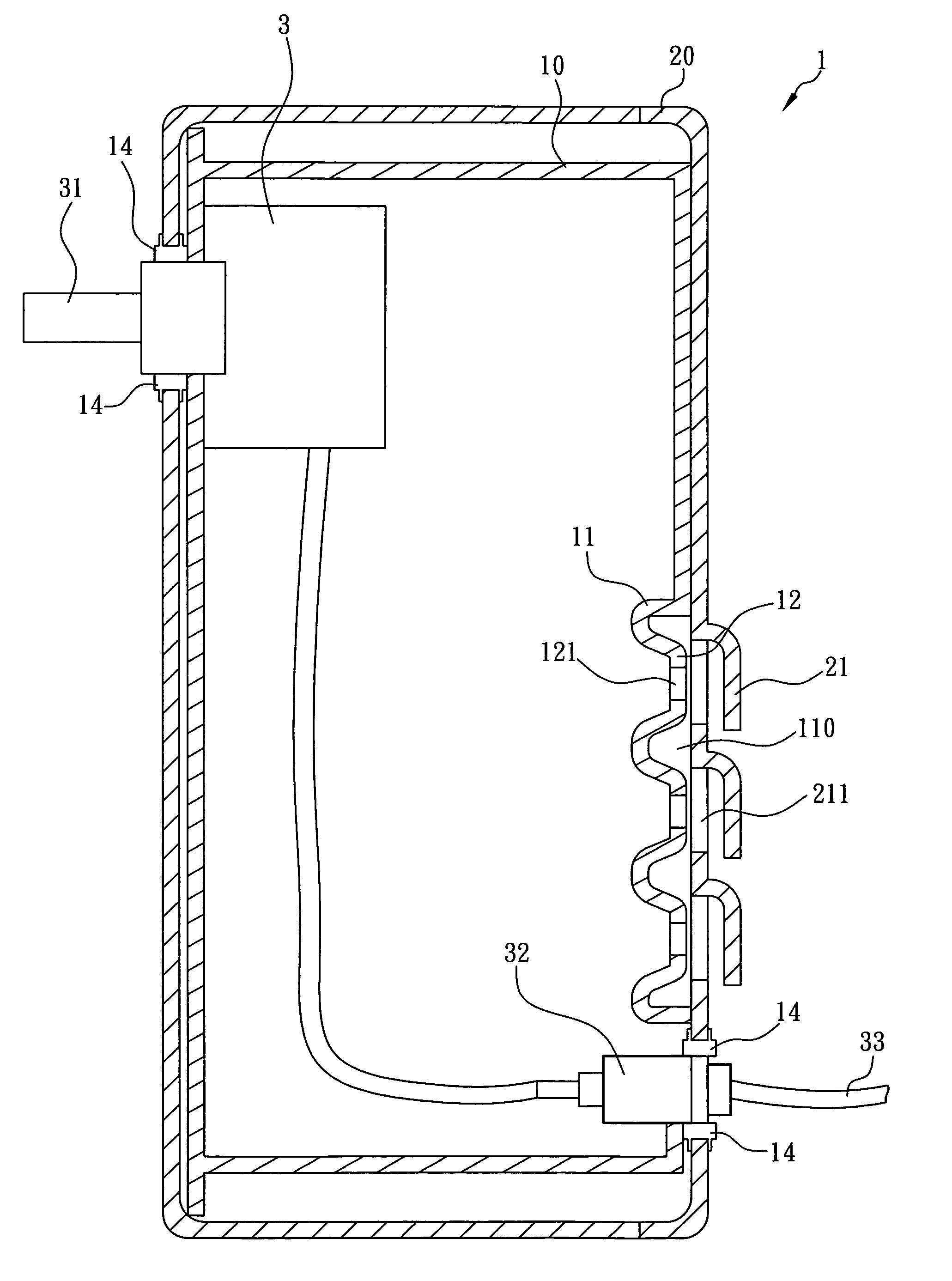 Water-repellent motor assembly for rotisserie and casing thereof