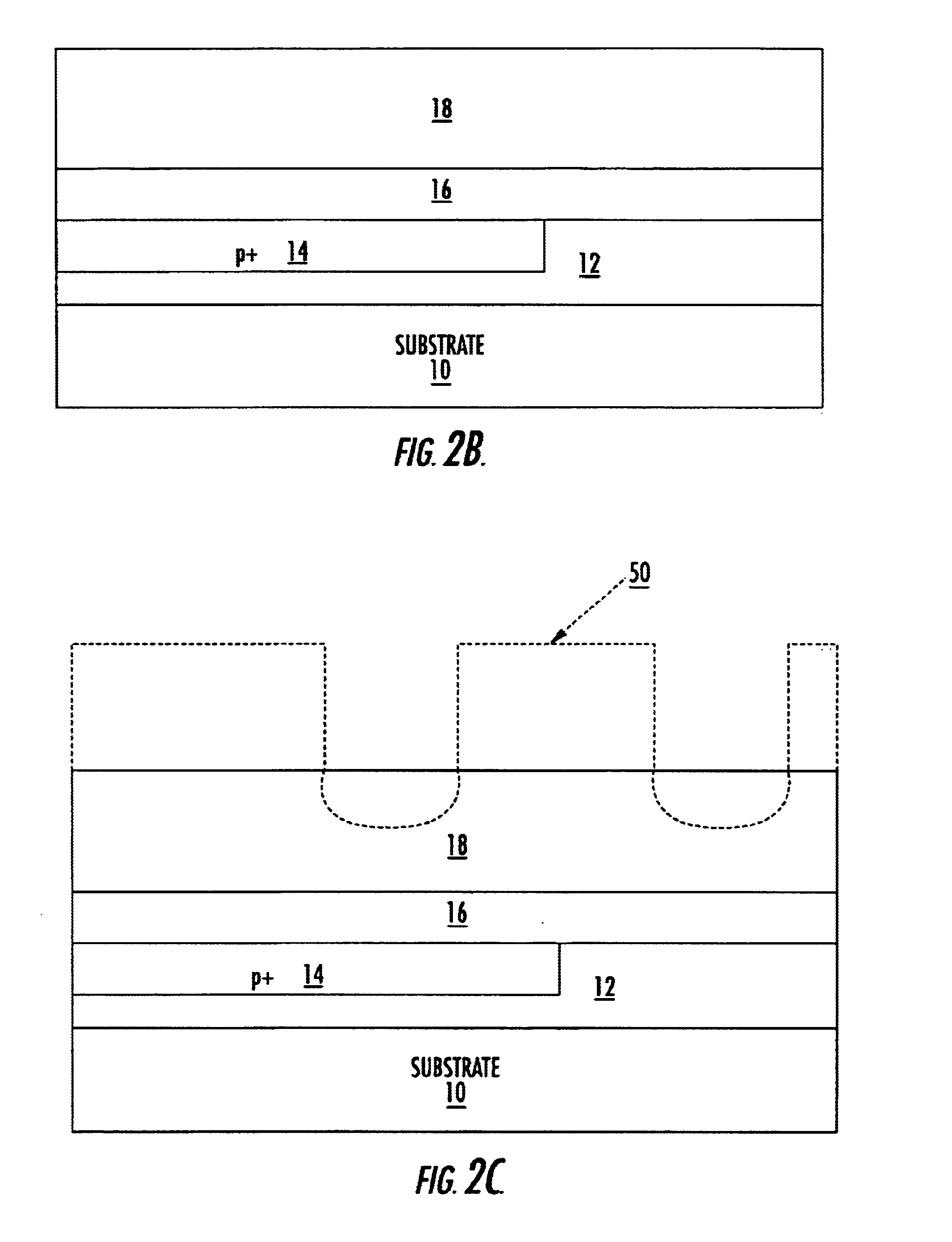 Transistors having buried p-type layers beneath the source region