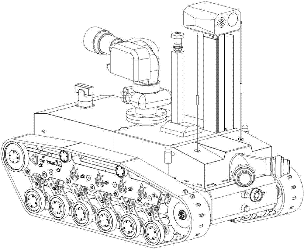 Anti-explosion fire reconnaissance firefighting robot and working method