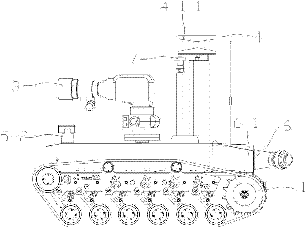 Anti-explosion fire reconnaissance firefighting robot and working method