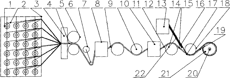 Process for manufacturing continuous non-woven cloth and cross cloth with more than two layers