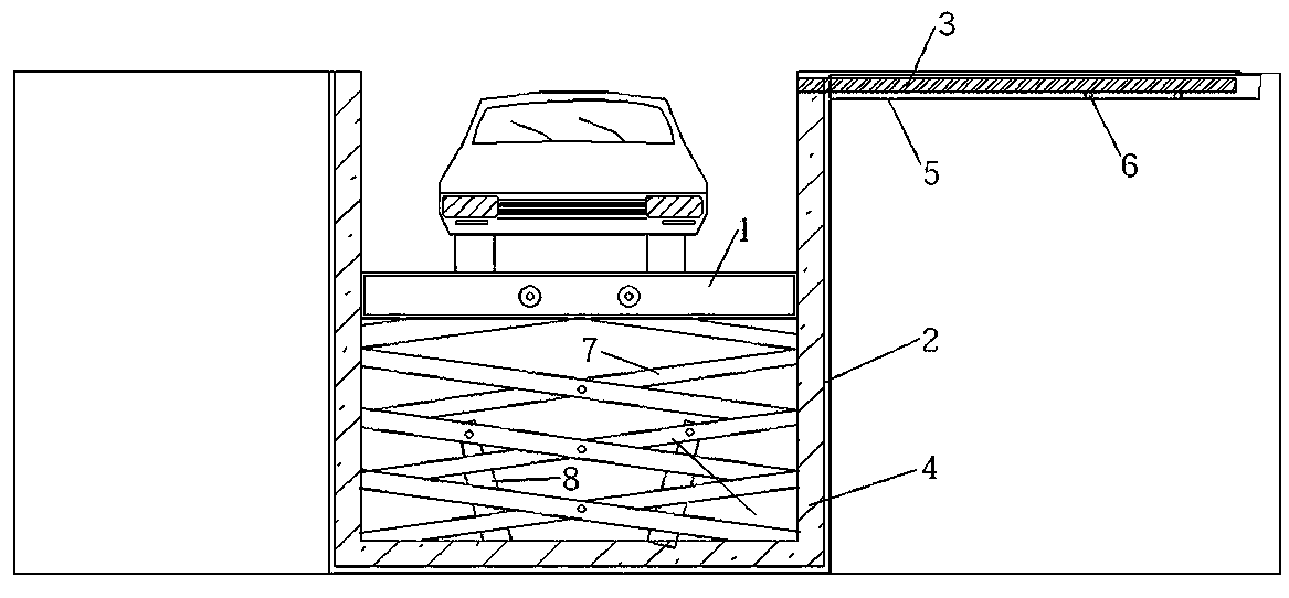 Hidden road lifting parking device