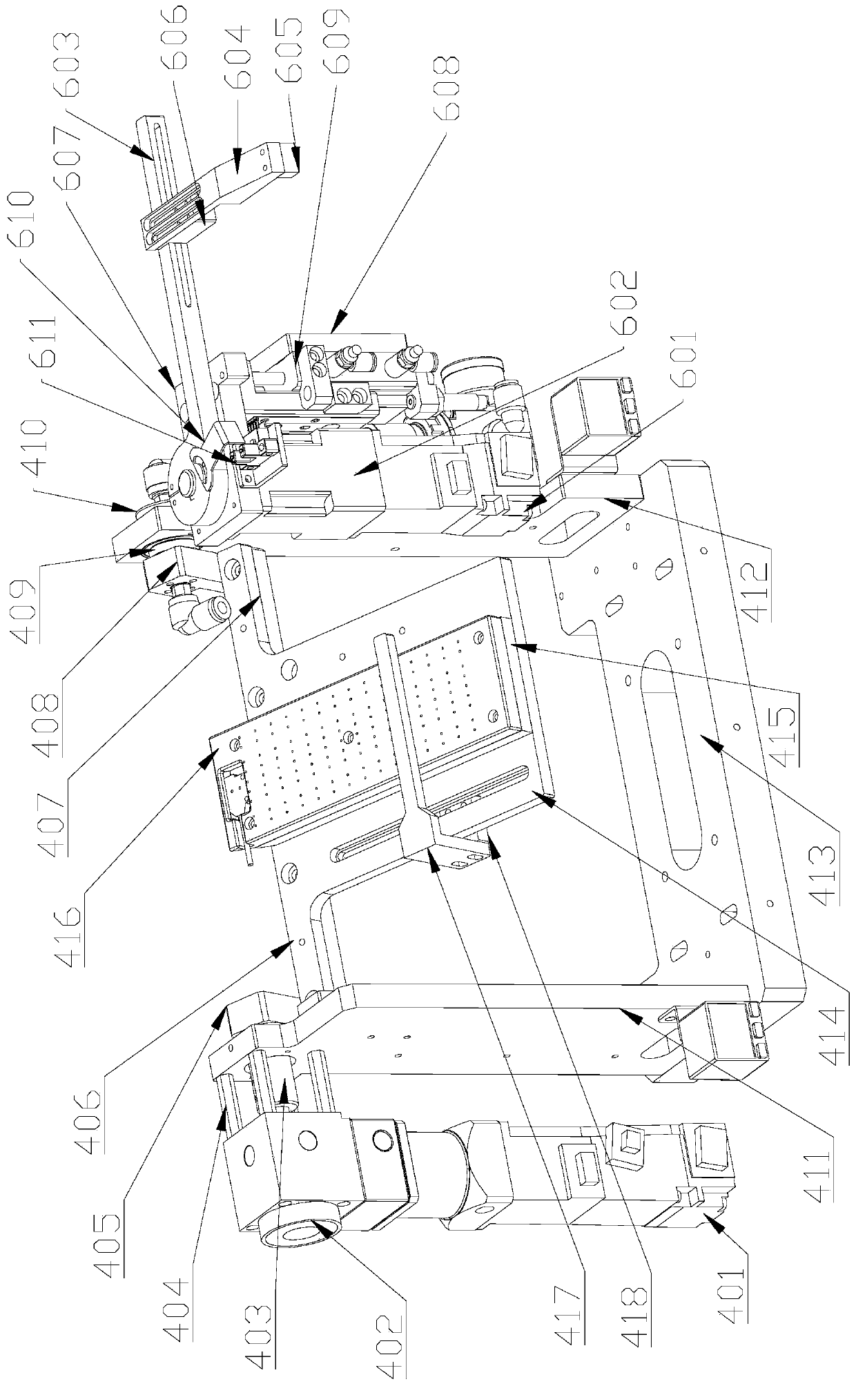 Double-FPC turnover automatic bonding mechanism