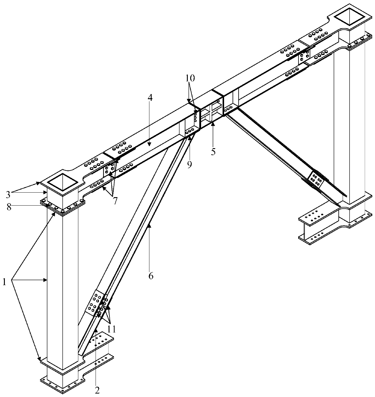 Flanged restorable-function steel-framed eccentrically braced system