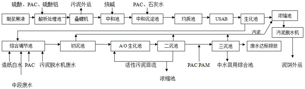 Papermaking pulping black liquor treatment system