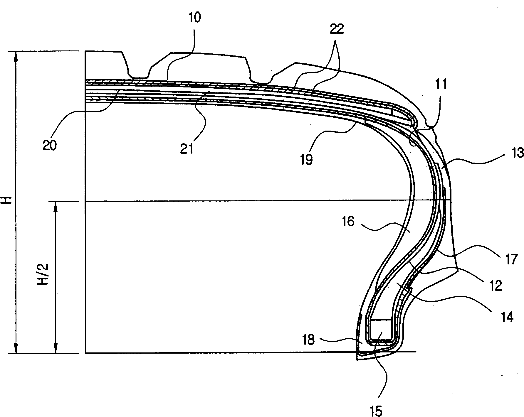 Self-supporting type pneumatic run-flat tire, and insert and bead rubber composition for run-flat capability