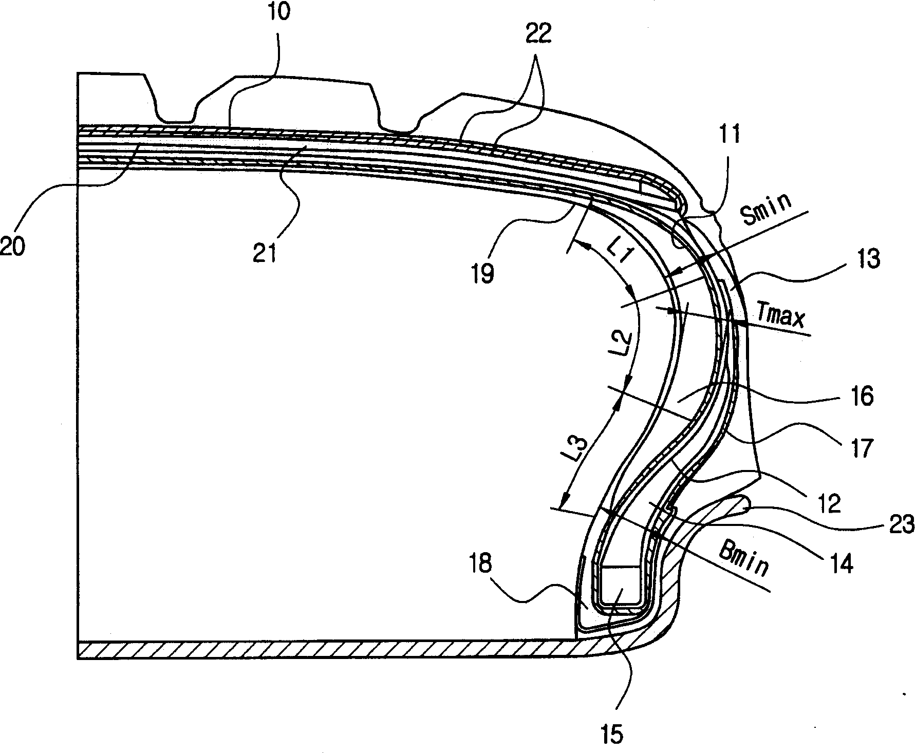 Self-supporting type pneumatic run-flat tire, and insert and bead rubber composition for run-flat capability