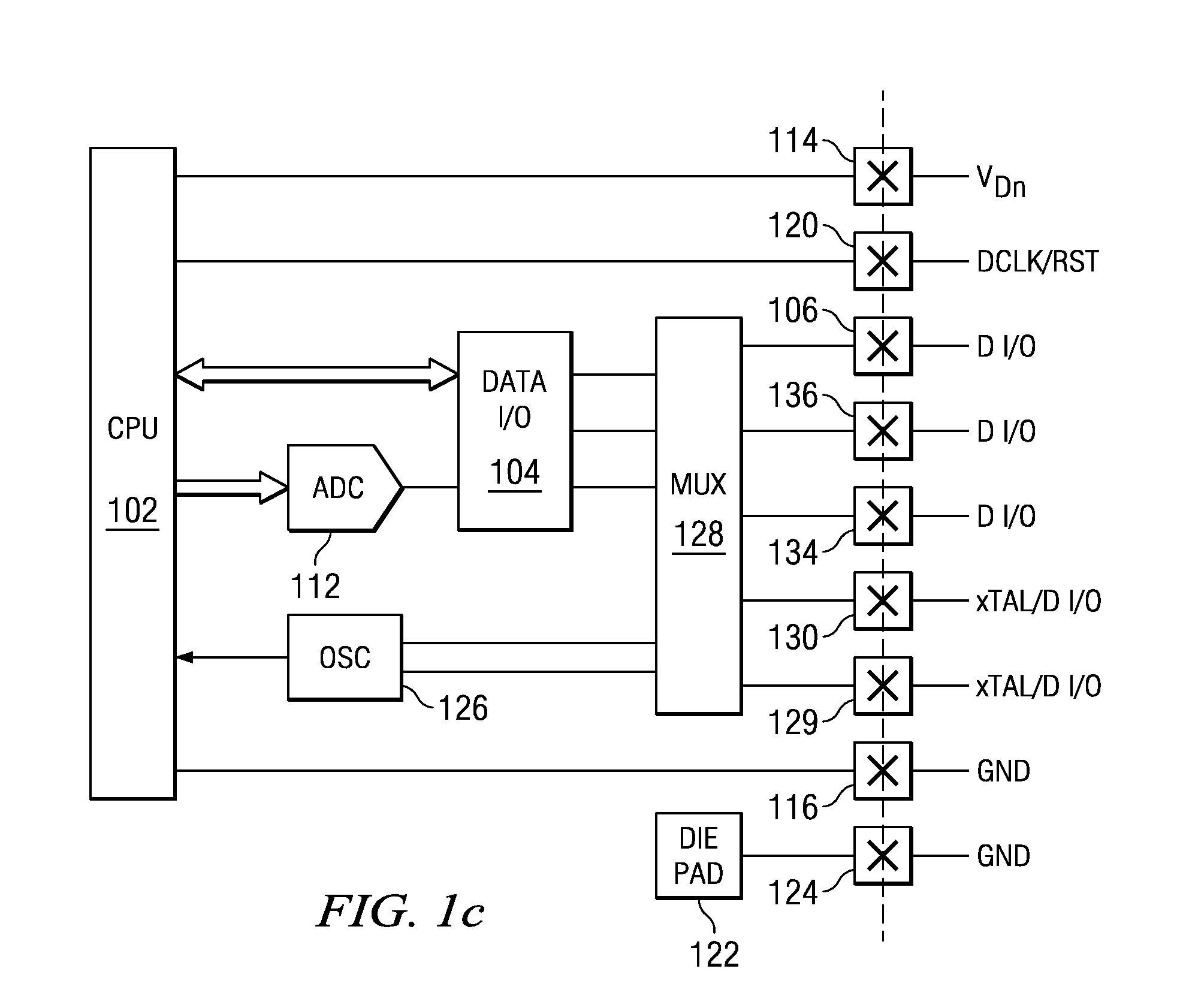 Package for mixed signal mcu with minimal pin count