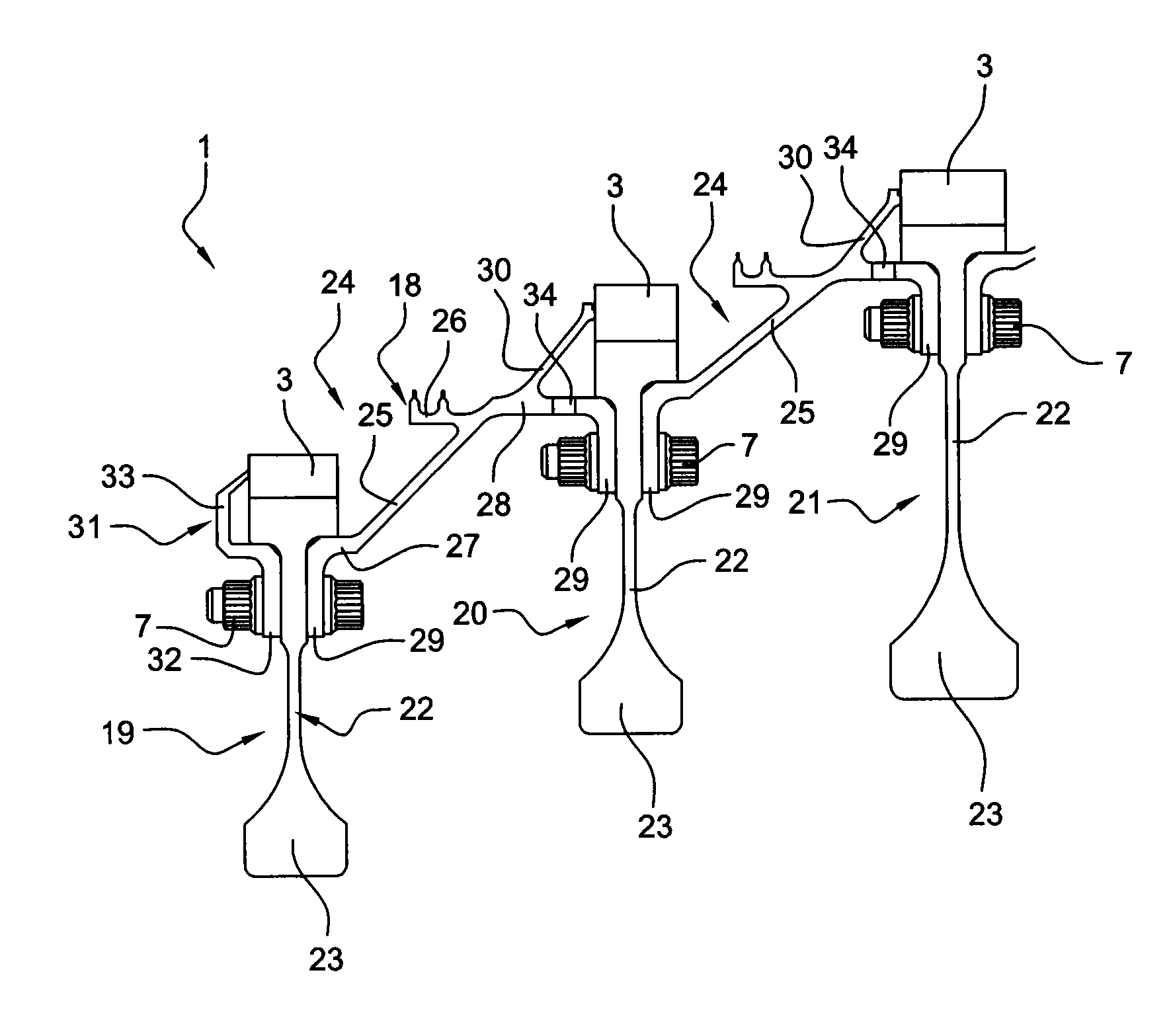 Set of rotor disks for a turbine engine